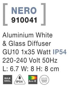 Nova Luce Venkovní nástěnné svítidlo, GU10 1x7W IP54 světlo dolů Barva: Bílá
