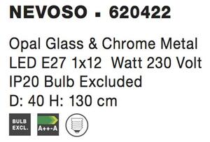 Nova Luce Závěsné svítidlo NEVOSO opálové sklo, 40cm, E27 1x12W Barva: Chrom