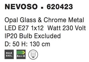Nova Luce Závěsné svítidlo NEVOSO opálové sklo, 50cm, E27 1x12W Barva: Bílá