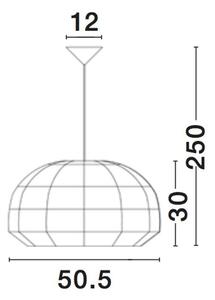Nova Luce Závěsné svítidlo MELODY přírodní ratan, 50,5cm, E27 1x12W
