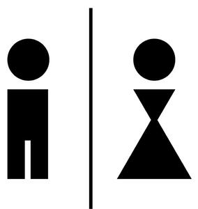 Černá samolepka Ambiance Man And Woman Restroom