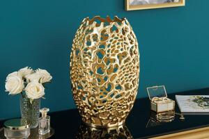 Zlatá váza Abstract Leaf 40 cm