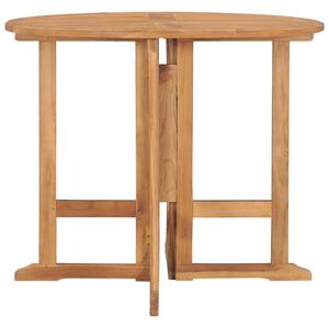 Skládací zahradní jídelní stůl Ø 90 x 75 cm masivní teak
