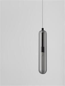 Nova Luce Závěsné svítidlo GUSTAVE kouřově šedé sklo a matná černá G9 1x5W