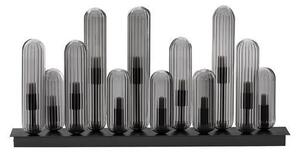 Nova Luce Stropní svítidlo GUSTAVE kouřově šedé sklo a matná černá G9 12x5W