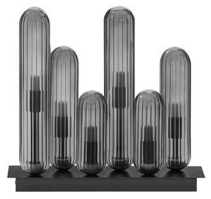 Nova Luce Stropní svítidlo GUSTAVE kouřově šedé sklo a matná černá G9 6x5W