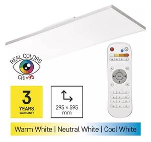 Bílé LED stropní svítidlo na dálkové ovládání 59,5x29,5 cm Irvi – EMOS