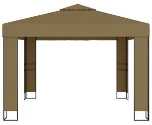 Altán s dvojitou střechou 3 x 3 x 2,7 m taupe 180 g/m²