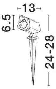 Nova Luce Venkovní svítidlo s bodcem INSIDE, LED 7W 3000K 24st. IP65