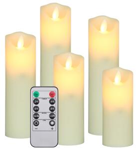 5dílná sada elektrickým LED svíček s ovladačem teplá bílá