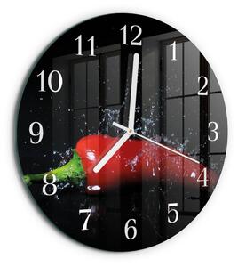 Skleněné hodiny na stěnu Chilli papričky zsob-fi30-00079311