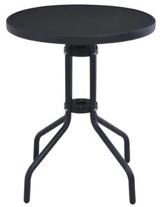 Zahradní stolek černý 60 cm ocel a sklo