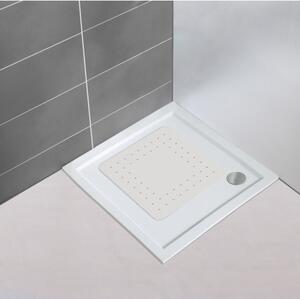 Bílá protiskluzová koupelnová podložka Wenko Mirasol, 54 x 54 cm