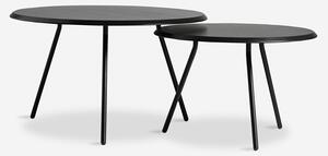 Konferenční stolek "Soround", 14 variant - Woud Varianta: Ø 75 cm - dub, černý | černé nohy (39,5 cm)
