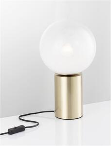 Nova Luce Stolní lampa JIAN mosazný zlatý kov a bílé sklo s přechody E27 1x12W
