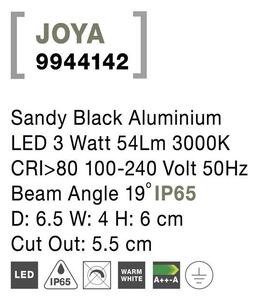 Nova Luce Venkovní zapuštěné svítidlo do zdi JOYA, LED 3W 3000K 19st. IP65