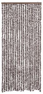 Závěs proti hmyzu hnědý a bílý 90 x 220 cm Chenille