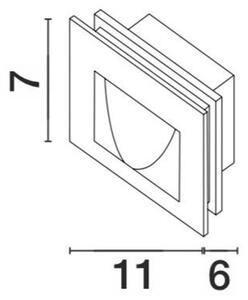 Nova Luce Venkovní zapuštěné svítidlo do zdi KRYPTON tmavě šedé, LED 3W 3000K 15st. IP54