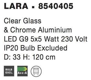 Nova Luce Závěsné svítidlo LARA čiré sklo a chromová základna G9 5x5W