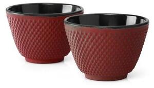 Sada 2 červených litinových hrnečků na čaj Bredemeijer Xilin, ⌀ 7,8 cm