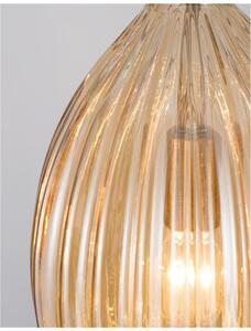 Nova Luce Závěsné svítidlo LINGUA mosazný kov šampaň sklo E27 1x12W