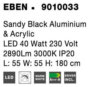 Nova Luce Závěsné svítidlo LIOR černý hliník a akryl LED 40W 3000K