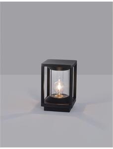Nova Luce Venkovní sloupkové svítidlo LOEVE antracitový hliník a čirý akryl E27 1x12W IIP65