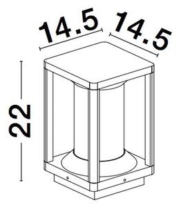 Nova Luce Venkovní sloupkové svítidlo LOEVE antracitový hliník a čirý akryl E27 1x12W IIP65