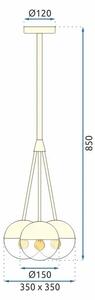 Toolight - Závěsná stropní lampa Globe - černá - APP687-3CP