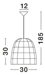 Nova Luce Závěsné svítidlo MARLO přírodní ratan, 46cm, E27 1x12W