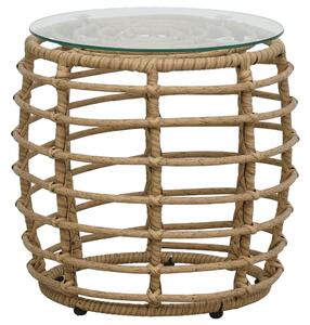 3dílný bistro set polyratan dub