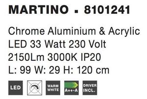Nova Luce Závěsné svítidlo MARTINO chromovaný hliník a akryl LED 33W 3000K