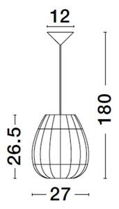 Nova Luce Závěsné svítidlo MARLO přírodní ratan, 27cm, E27 1x12W