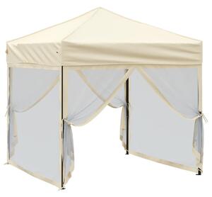 Skládací party stan s bočními stěnami krémový 2 x 2 m