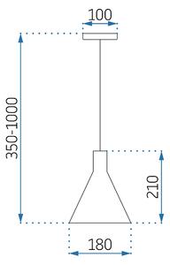Toolight - Závěsná stropní lampa Lastri - šedá - APP995-1CP