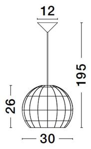 Nova Luce Závěsné svítidlo MARLO přírodní ratan, 30cm, E27 1x12W