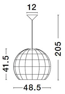 Nova Luce Závěsné svítidlo MARLO přírodní ratan, 48,5cm, E27 1x12W