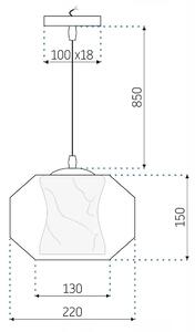 Toolight - Závěsná stropní lampa Marble - mramor - APP908-1CP