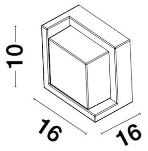 Nova Luce Venkovní nástěnné svítidlo MAX tmavě šedé, LED 12W 3000K, 120st. IP65