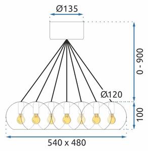 Toolight - Závěsná stropní lampa Sphera - chrom - APP561-13CP
