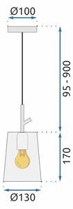 Toolight - Závěsná stropní lampa Industry - bílá - APP1035-1CP