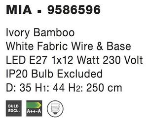 Nova Luce Závěsné svítidlo MIA, bílá barva E27 1x12W