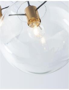 Nova Luce Závěsné svítidlo MIRALE čiré sklo a zlatý kov černý PVC kabel E27 3x12W