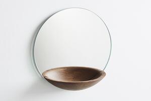 Nástěnné zrcadlo s odkládací miskou "Pocket", velké, 3 varianty - Woud Varianta: světlý dub
