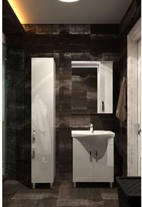 Kingsbath Sirius Black 75 závěsná koupelnová skříňka se zrcadlem a osvětlením Orientace: Levá