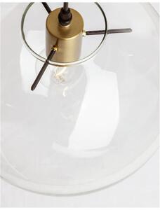 Nova Luce Závěsné svítidlo MIRALE zlatý kov čiré sklo a černý PVC kabel E27 1x12W