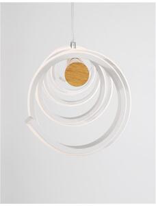 Nova Luce Závěsné svítidlo MIRCO barva Dřevo bílá hliník a akryl LED 38W 3000K stmívatelné