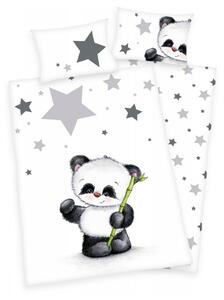Herding Dětské flanelové povlečení do postýlky Jana Star Panda, 135 x 100 cm, 40 x 60 cm