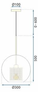 Toolight - Závěsná stropní lampa Glass Loft - černá - APP559-1CP