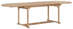 Rozkládací zahradní stůl 180–280x100x75 cm masivní teak oválný